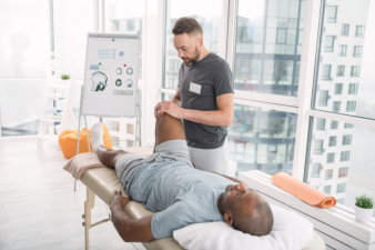 Therapist with patient